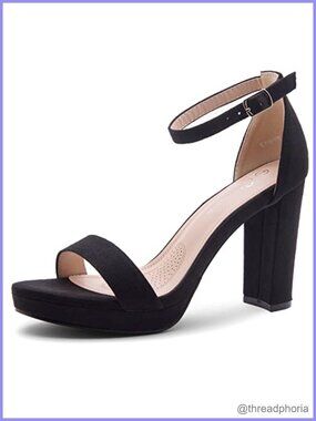 Women's Platform Heels Chunky Block Heeled Sandals Ankle Strap Open Toe Dressy